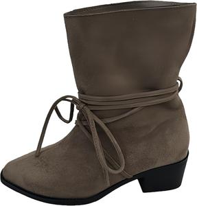 Винтажные женские ботильоны с квадратным носком на шнуровке и массивном каблуке. Удобная и приятная к коже подкладка. Элегантный стиль. Тонкая текстура верха. Clolinde, Grey