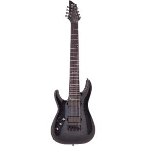 Schecter Guitar Research Hellraiser Hybrid C-8 8-струнная электрогитара для левой руки прозрачная черная взрывная