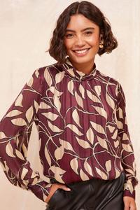 Блузка с анималистичным принтом и завязками на спине Friends Like These, коричневый