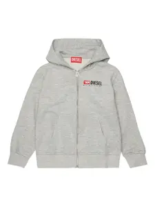 Худи с логотипом Diesel Kids, серый