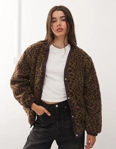 Пальто Vans Suffolk в клетку с гепардом, тёмно-портового цвета