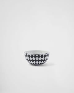 Набор из двух фарфоровых чаш для риса или хлопьев - «Шахматная клетка» Prada, белый