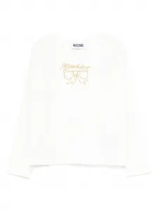 Футболка с длинными рукавами и бантом Moschino Kids, белый