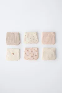 Для детей от 1,5 до 6 лет / набор из шести трусиков с цветочным принтом Zara, пыльно-розовый