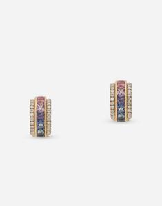 DOLCE & GABBANA Серьги Rainbow из желтого золота 18 карат с многоцветными сапфирами и бриллиантами
