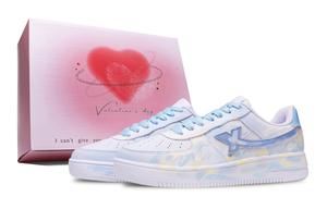 XTEP Кроссовки Air Force One с антискользящим покрытием, износостойкие, низкие, для скейтбординга, унисекс, светло-голубые