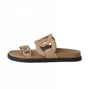 HERMES Сланцы Extra Slide для женщин, цвет Sandy Beige