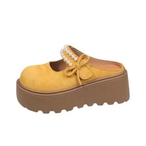 Женские сандалии с закрытым носком, устойчивые к истиранию Take the Qin, Yellow