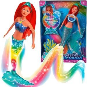 Штеффи Лав, красочная светящаяся кукла-русалка со съемным плавником. Simba