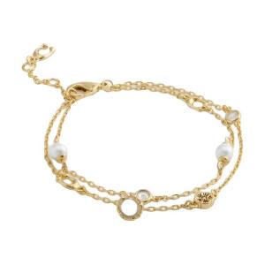 COACH Браслет женский золотой Pearl, Brass Plated, Glass, Cubic Zircon, Crystal