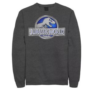 Мужской флисовый пуловер Jurassic World Classic Blue Glow Fossil Logo Licensed Character