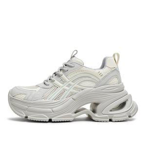 Teenmix Женские кроссовки с амортизацией, противоскользящей подошвой, легкие, увеличивающие рост, низкие, массивные, серо-белые, цвет Gray White