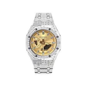 CASIO Ретрофит серия кварцевые часы унисекс циферблат gold