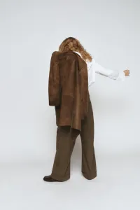 Пальто из 100% натуральной кожи, коллекция zw, лимитированная серия Zara, светло-коричневый