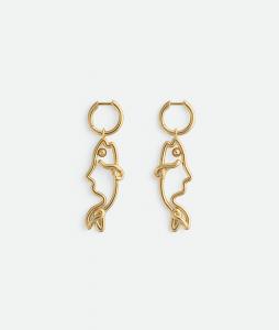 Fish earrings BOTTEGA VENETA, желтое золото