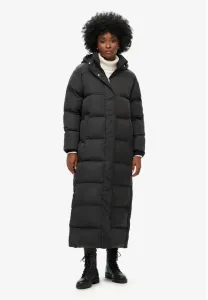 Длинное зимнее пальто-пуховик с капюшоном Superdry & Co, Black