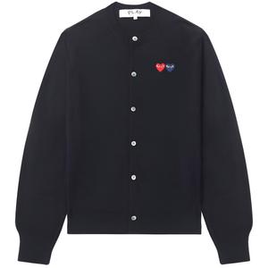 CDG Play Трикотажный кардиган унисекс темно-синий с круглым вырезом