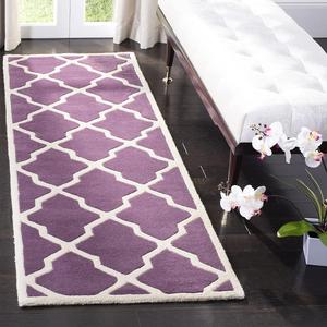 Ковер SAFAVIEH, 69 x 275 см, Chatham Collection Purple / Ivory CHT735F ручной работы Trellis премиум шерстяной ковер-дорожка