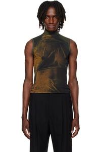 Эксклюзивный водолазный топ с принтом цвета хаки от Ssense Jean Paul Gaultier, мультиколор