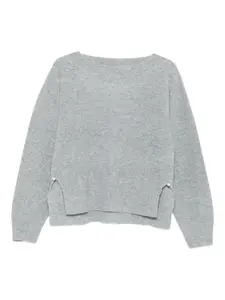 Ребристый свитер, украшенный жемчугом LIU JO, серый