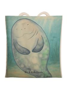 Сумка-шоппер с изображением морской коровы, веселый дизайн, без слогана, белого цвета Mr. & Mrs. Panda