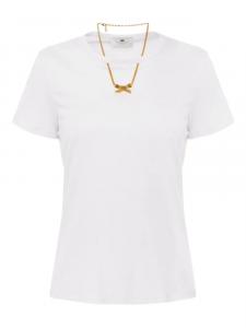 Футболка из хлопка Elisabetta Franchi, белый