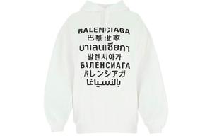 Толстовка женская Balenciaga с принтом, белый / черный