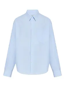 Рубашка с длинными рукавами и вышивкой AMI Paris, синий