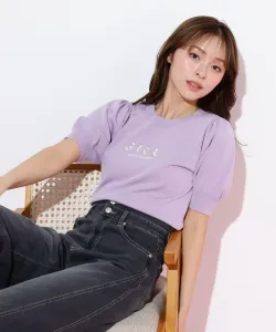 Вязаный топ Pearl Mini Logo с пышными рукавами Jill By Jill Stuart, цвет Lavender