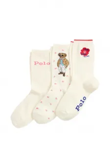 Комплект Polo Bear из трех пар носков Polo Ralph Lauren, бежевый