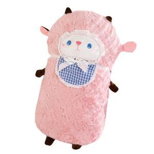 Мягкая игрушка молочный ягненок биб с замачиванием 45см/65см/90см высота MLING, розовый