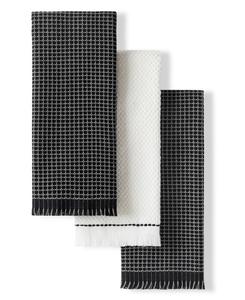 Набор кухонных полотенец Gourmet Series Gridlines, 3 шт, 45 см x 61 см KitchenAid, Onyx Black