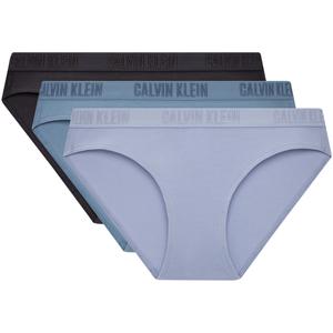 Женские трусы 3 штуки Calvin Klein, XS7-Charcoal серый/Quarry синий/Sunny Mountain синий
