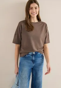 Mit knopfdetail basic tshirt Cecil, Beige