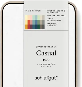 Простыня Schlafgut CASUAL хлопковая 180-200х200 см,цвет full-white