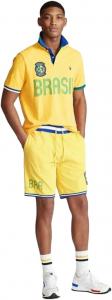 POLO RALPH LAUREN Country Custom Slim Fit Mesh Polo Shirt, Brazil Yellow