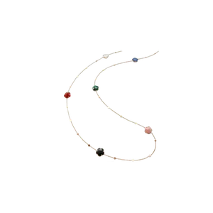 Колье petit joli из розового золота с цветами из фантазийных камней и бриллиантов Pasquale Bruni