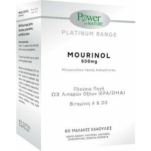 Power Of Nature Platinum Range Mourinol 600 мг - пищевая добавка с маслом макрели высокой чистоты, 60 мягких капсул Power Health