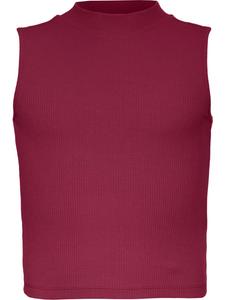 Blue Effect Простой праздничный укороченный топ вишнево-красного цвета