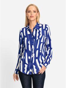 Блузка-рубашка королевского синего цвета с принтом экрю Heine