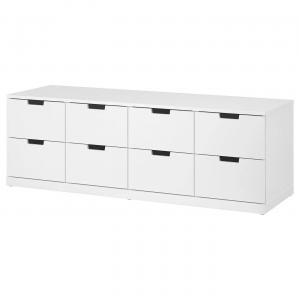 Комод с 8 ящиками NORDLI IKEA, 160x54 см, белый