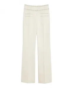 Брюки из хлопка и эластана Max Mara, бежевый