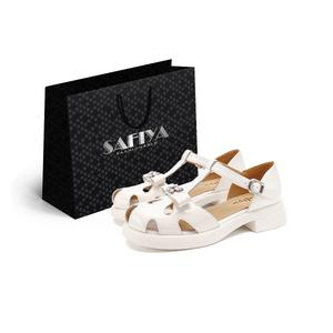 SAFIYA Женские туфли на платформе с массивным каблуком бежевые, цвет Beige