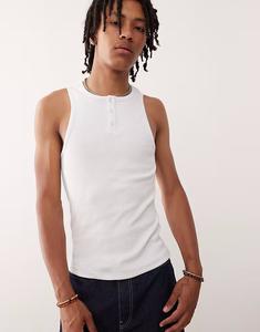 Майка Henley белого цвета Collusion