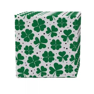 Набор из 4 салфеток, 100% хлопок, 20x20 дюймов, украшение из трилистника ко Дню Святого Патрика