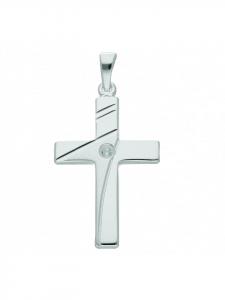 Adeliás Подвеска в виде креста из серебра 925 пробы с кубическим цирконием для женщин и мужчин