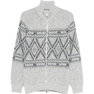 Кардиган с узором интарсия Brunello Cucinelli, белый