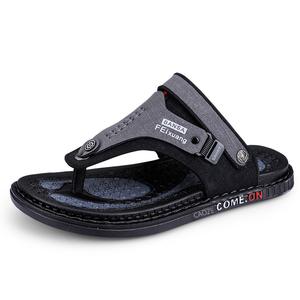 Shiozawa Мужские шлепанцы с резиновой подошвой, устойчивые к истиранию и скольжению, черно-серые, цвет Black Gray