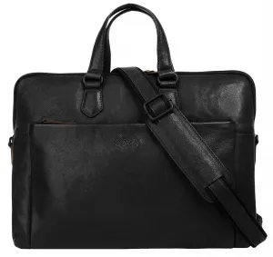 Портфель X-Zone, натуральная кожа, черный