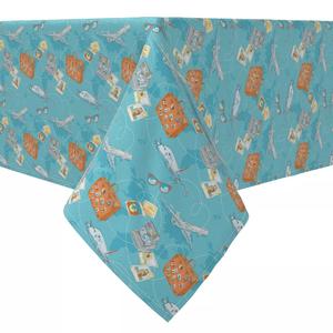 Квадратная скатерть, 100 % хлопок, 60х60 дюймов, Travel Journey